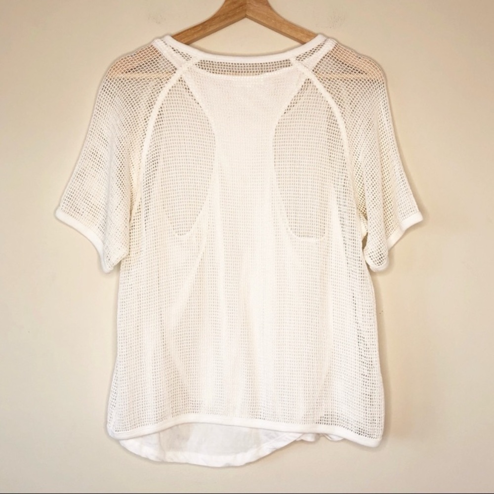 rag & bone double layer mesh tee white size large - Picture 2 of 6
